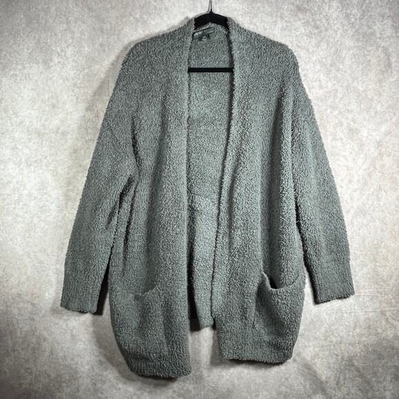 Barefoot Dreams Cozychic Lite Cardigan Sweater Womens S/M Gray Oversized Pockets - Picture 1 of 10